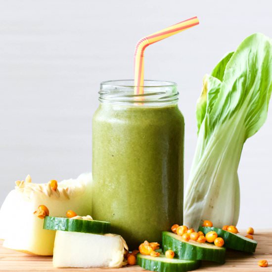 Galia Melon Green Shot Smoothie - Recipe photo by refreshmyhealth