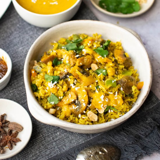 Mushroom Biryani - Recipe photo by veganpunks
