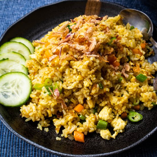 Vegan Curried Tofu Fried Rice- One - Recipe photo by Absolute Foodie