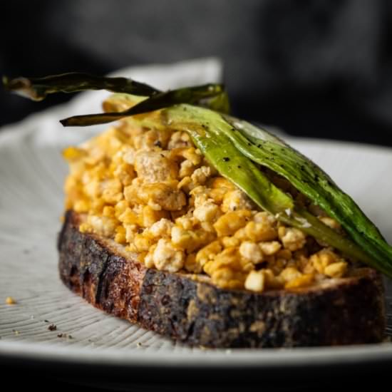 Easy Scrambled Tofu with Saffron - Recipe photo by nothangryanymore