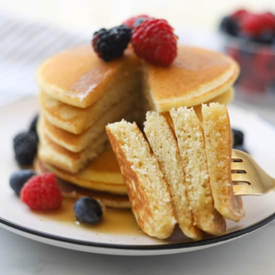 Brown Rice Flour Pancakes - Recipe photo by apeachyplate