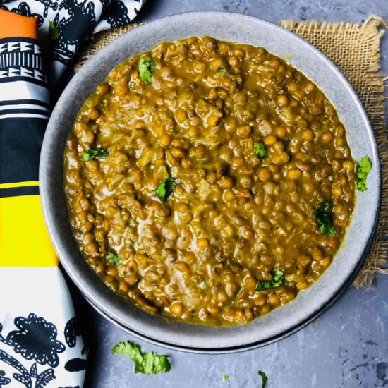Instant Pot brown lentils - Recipe photo by easyindiancookbook