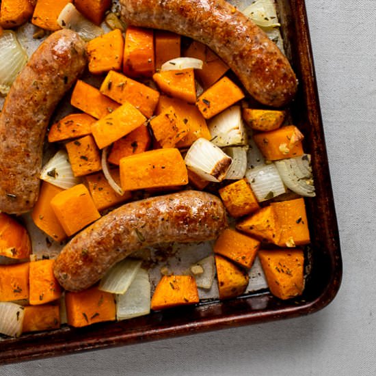Roasted Vegetables with Sausage - Recipe photo by sidewalkshoes