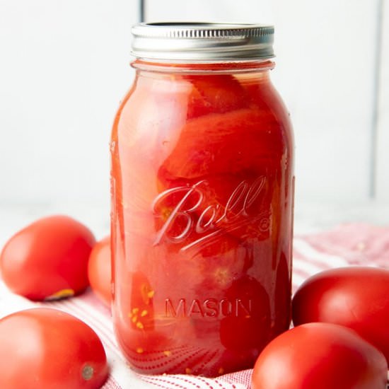 Canning Whole Tomatoes - Recipe photo by wholefully