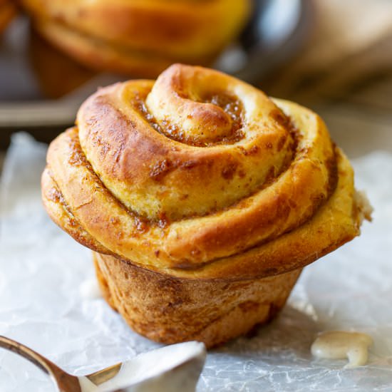 Pumpkin Butter Cinnamon Buns - Recipe photo by Savingroomfordessert