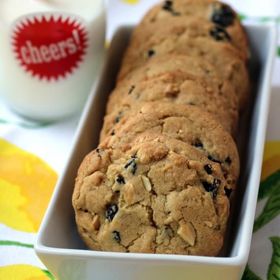 Peanut butter-dried cherry cookies - Recipe photo by Food Gal