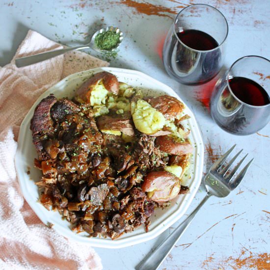 Instant Pot Mushroom Pot Roast - Recipe photo by APinchofCrazy