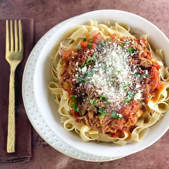 Insta Pot Pork Ragu GF, Low FODMAP - Recipe photo by FODMAP Everyday