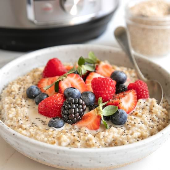 Instant Pot Steel Cut Oats - Recipe photo by theforkedspoon