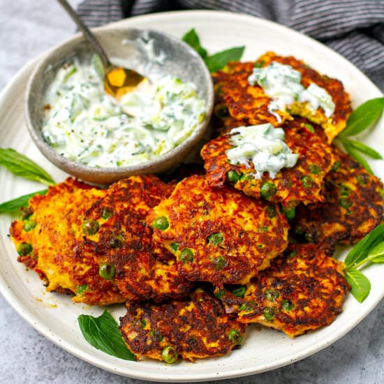 Paneer Fritters With Cucumber Raita - Recipe photo by IrenaMacri