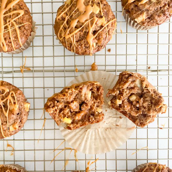 Stuffed Caramel Apple Muffins - Recipe photo by Nictastingspoon