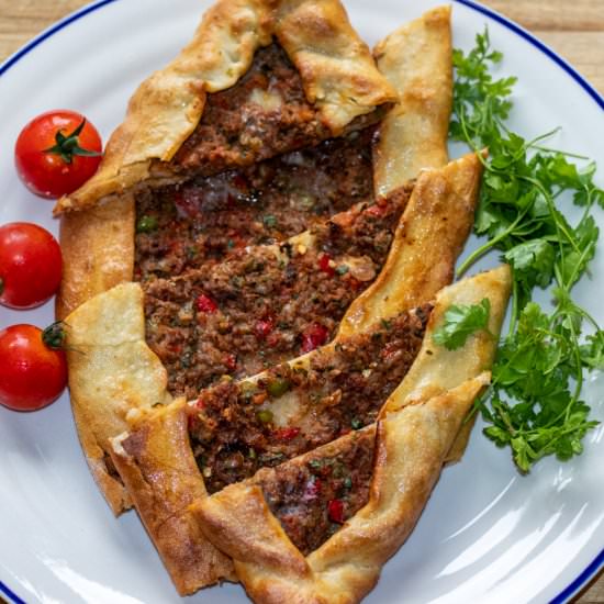 Turkish Pide with Mince - Recipe photo by Cooking Gorgeous