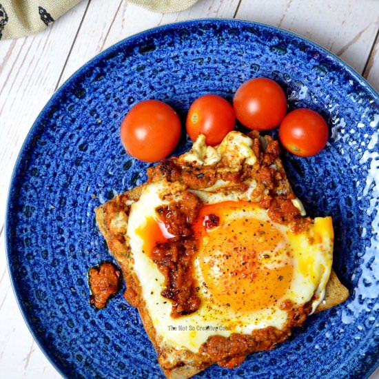 SUN-DRIED TOMATO PESTO EGG - Recipe photo by thenotsocreativecook