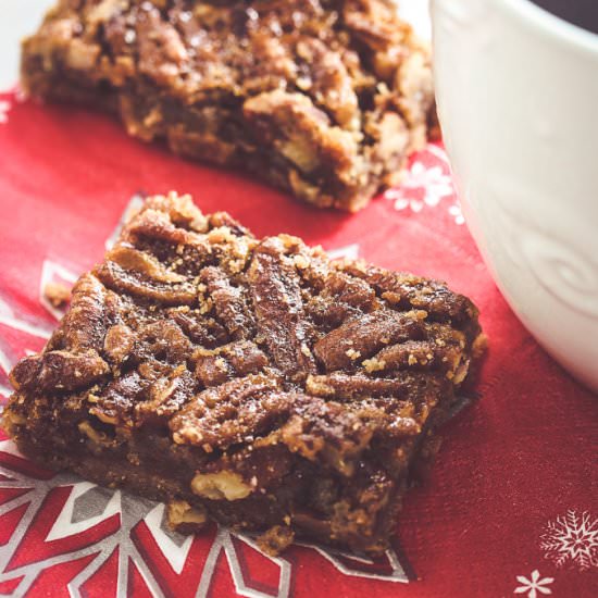 Gluten Free Pecan Squares - Recipe photo by thisbakinglifeblog