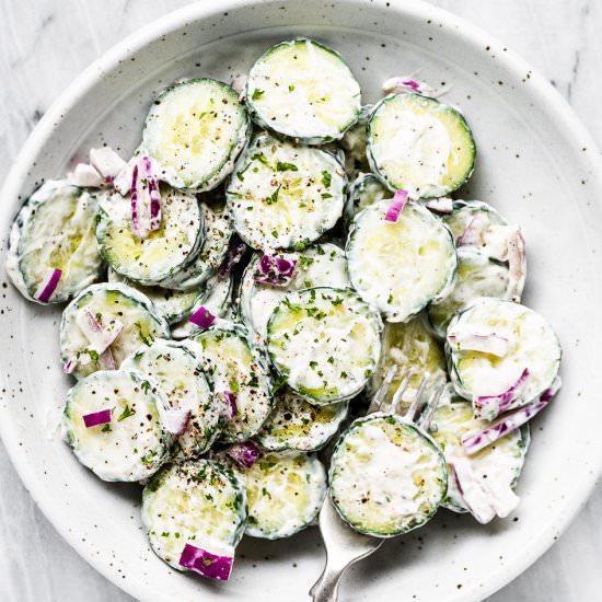 Creamy Cucumber Salad - Recipe photo by The Endless Meal