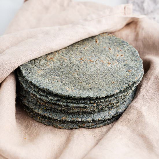 Blue Corn Tortillas - Recipe photo by brokebankvegan