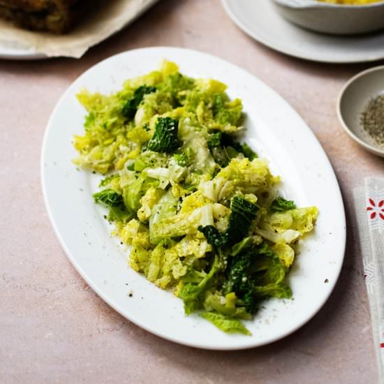Best Buttery Leeks & Cabbage - Recipe photo by veganpunks