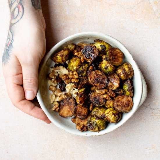 Miso Roasted Brussels Sprouts - Recipe photo by veganpunks