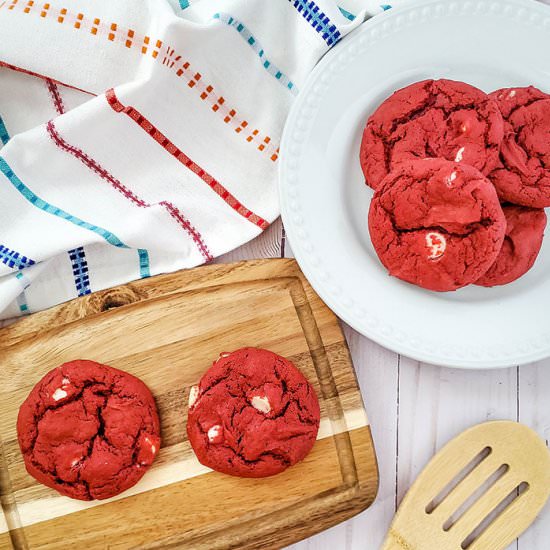 Red Velvet Cake Mix Cookies - Recipe photo by Everything Pretty