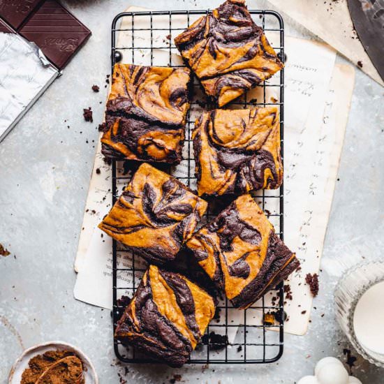 Vegan Chocolate Pumpkin Brownie - Recipe photo by myveganminimalist
