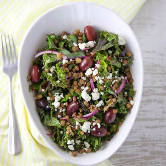 Mediterranean Lentil and Kale Salad - Recipe photo by Tastefulventure