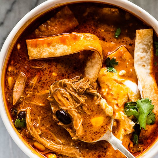 Best Chicken Tortilla Soup - Recipe photo by The Endless Meal