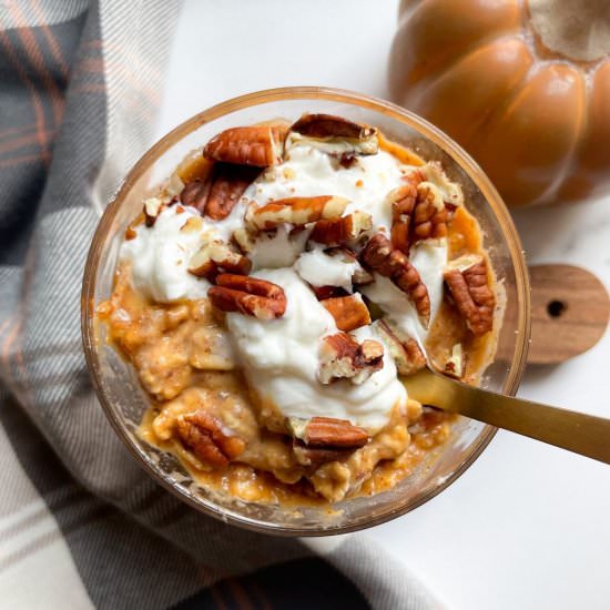 Pumpkin Pie Protein Overnight Oats - Recipe photo by frozen_bananas_