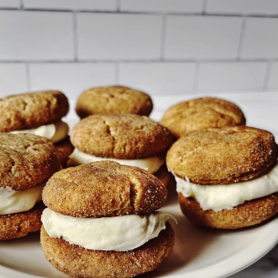 Snickerdoodle Cookie Sandwiches - Recipe photo by HungryBlonde