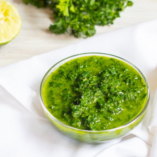 Homemade Chimichurri Sauce - Recipe photo by servedfromscratch