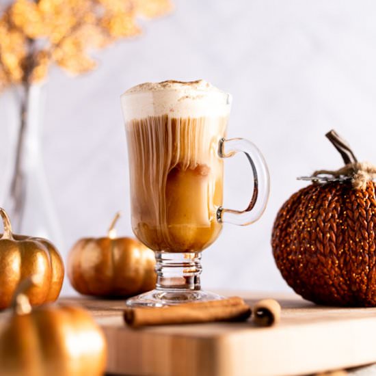 Chai Latte With Pumpkin Cold Foam - Recipe photo by The Littlest Crumb