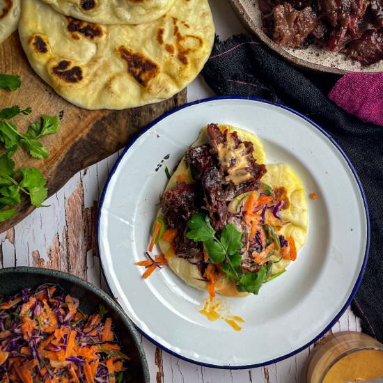 Smoked Beef Cheeks Pitas - Recipe photo by AnotherFoodBlogger