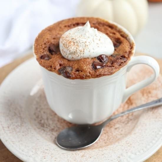 Healthy Pumpkin Mug Cake - Recipe photo by whollytasteful