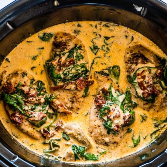 Crockpot Tuscan Chicken - Recipe photo by The Endless Meal