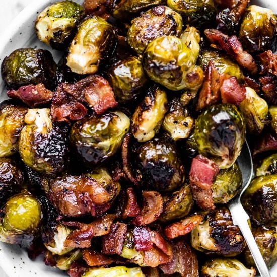 Roasted Brussels Sprouts with Bacon - Recipe photo by The Endless Meal