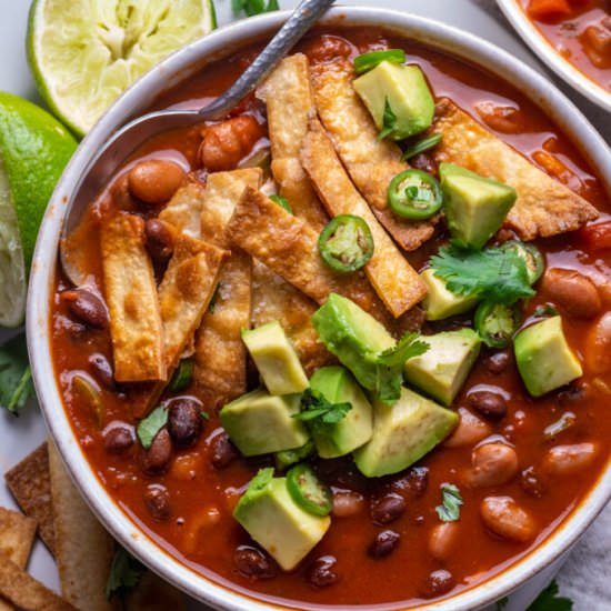 Vegetarian Tortilla Soup - Recipe photo by The Endless Meal
