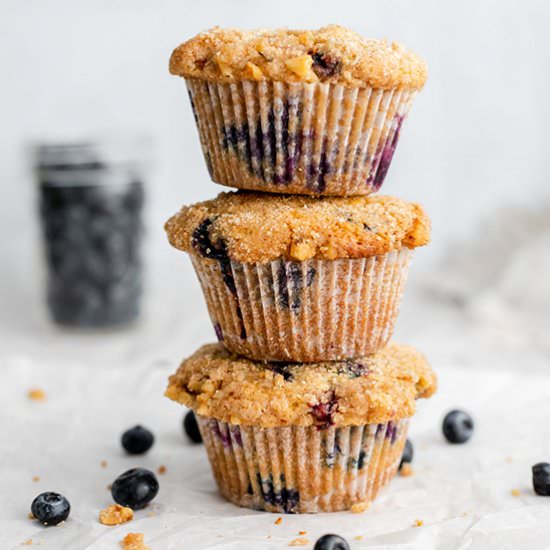 Bakery Style Blueberry Muffins - Recipe photo by thebakersalmanac