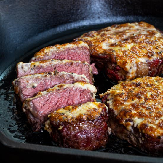 Parmesan Crusted Steak - Recipe photo by chilesandsmoke