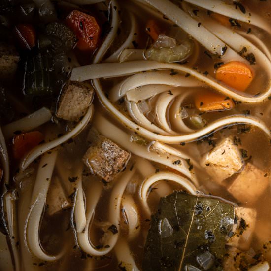 Vegan Chicken Noodle Soup - Recipe photo by Liv Vegan Strong