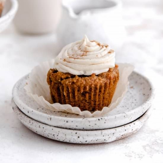 Healthy Pumpkin Cupcakes - Recipe photo by erinliveswhole
