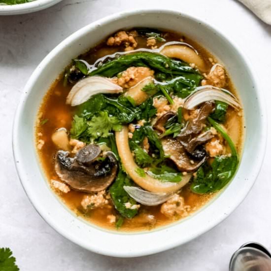 Ginger-Garlic Pork Noodle Soup - Recipe photo by healmedelicious