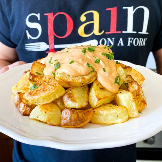 Baked Spanish Patatas Bravas - Recipe photo by Spain on a Fork