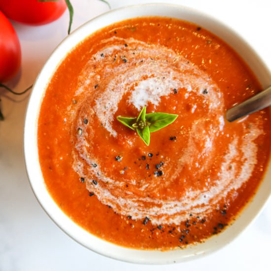 Roasted Tomato Soup With Basil - Recipe photo by StaceyLives