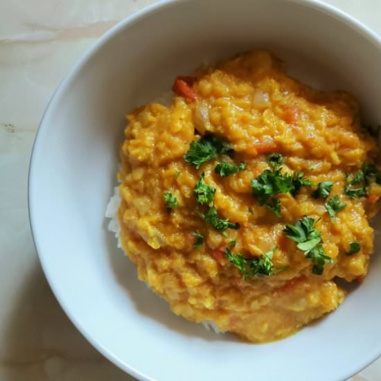 Vegan Red Lentil Curry - Recipe photo by Salt and Wild Honey