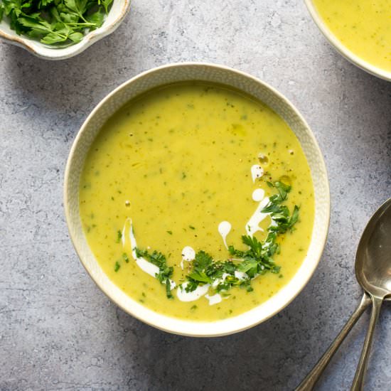 Creamy Marrow Soup - Recipe photo by thevegspace