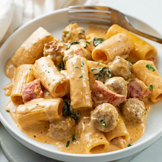 Creamy Sausage Pasta - Recipe photo by TheCozyCook