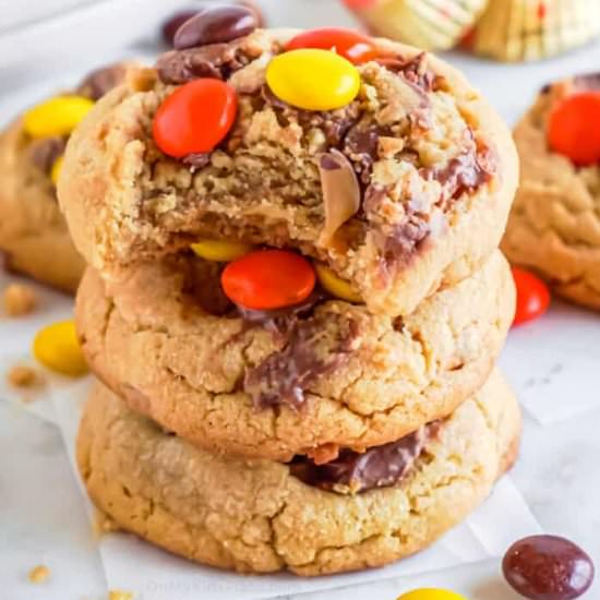 Reese’s Pieces PB Chip Cookies - Recipe photo by OnMyKidsPlate