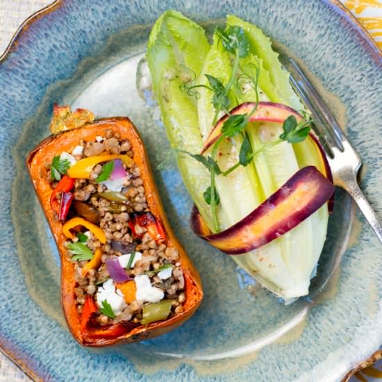 veggie stuffed honeynut squash - Recipe photo by a zest for life