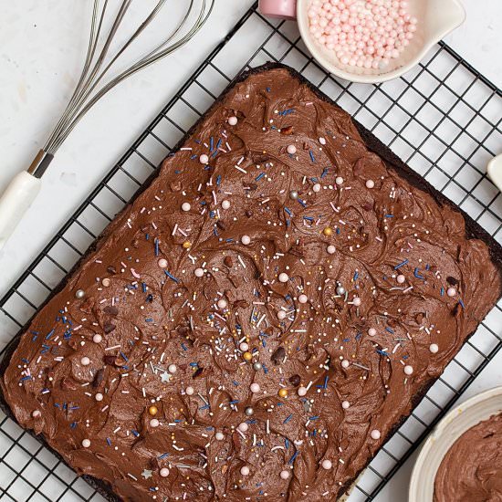 Vegan Chocolate Sheet Cake - Recipe photo by dailydish