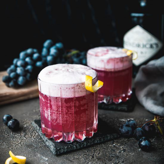 Concord Grape Gin Fizz - Recipe photo by emily_garlichead