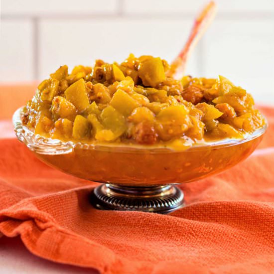 Apple and Green Tomato Chutney - Recipe photo by onlinepastrychef
